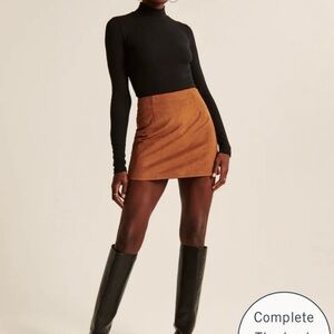 Abercrombie & Fitch Tan Vegan Suede Mini Skirt